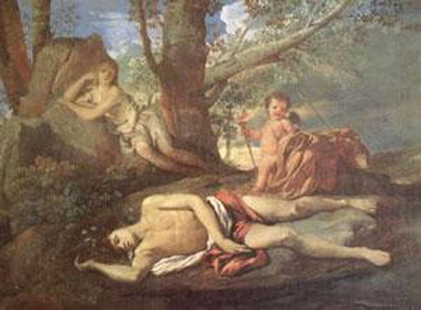 steve art gallery E-cho and Narcissus Nicolas Poussin 50x40cm