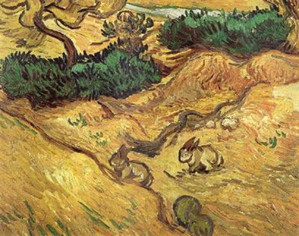 steve art gallery Field with Two Rabbits Vincent Van Gogh 32.5x40.5cm