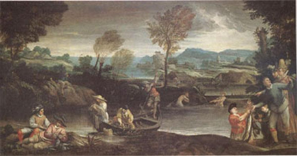 steve art gallery Fishing Annibale Carracci 80x40cm