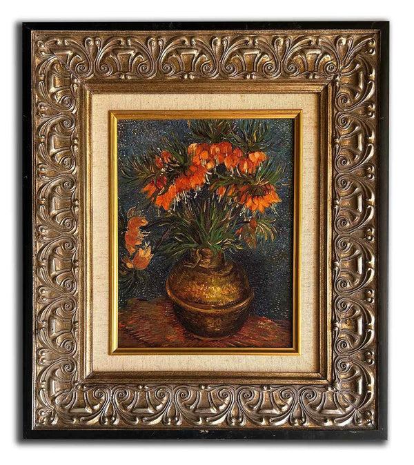 steve art gallery Flowers in Copper Vase By Van Gogh 39x45 cm eller 16x18 ins