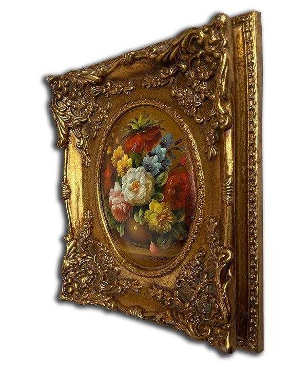 Steve Art Gallery Flowers Painting With Fantastic Frame Inner Size 20x25 Cm
