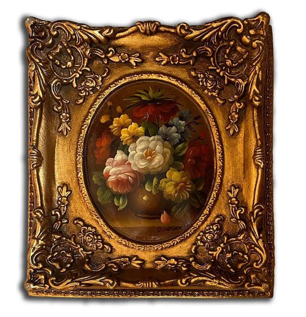 steve art gallery Flowers painting with fantastic frame inner size 20x25 cm