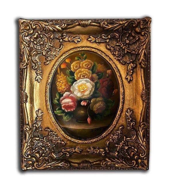steve art gallery Flowers painting with fantastic frame inner size 20x25 cm