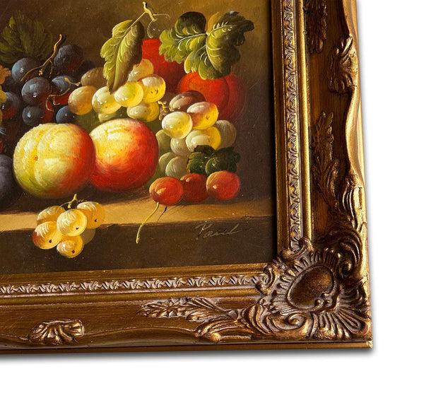 Steve Art Gallery Fruits Grape And Peach Hand-painted 28x33 Cm Eller 11x13 Ins