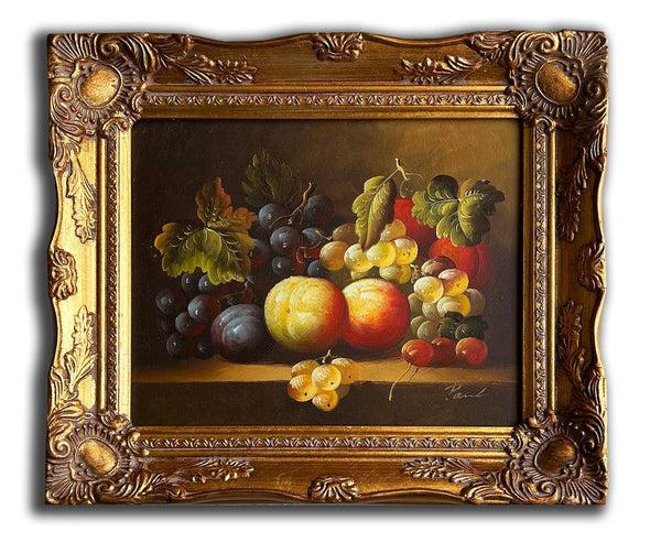 Steve Art Gallery Fruits Grape And Peach Hand-painted 28x33 Cm Eller 11x13 Ins