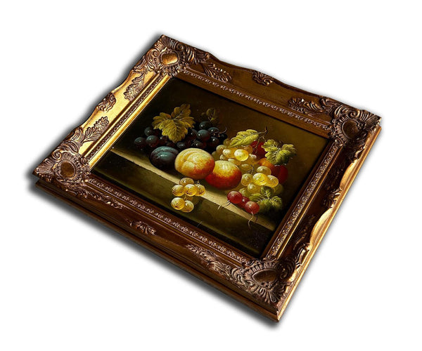 Steve Art Gallery Fruits Grape And Peach Hand-painted 28x33 Cm Eller 11x13 Ins