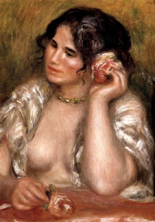 steve art gallery Gabrielle with a Rose Pierre Renoir 55x47cm