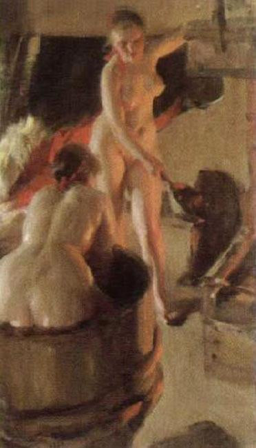 steve art gallery girls from dalarna having a bath Anders Zorn 80x40cm