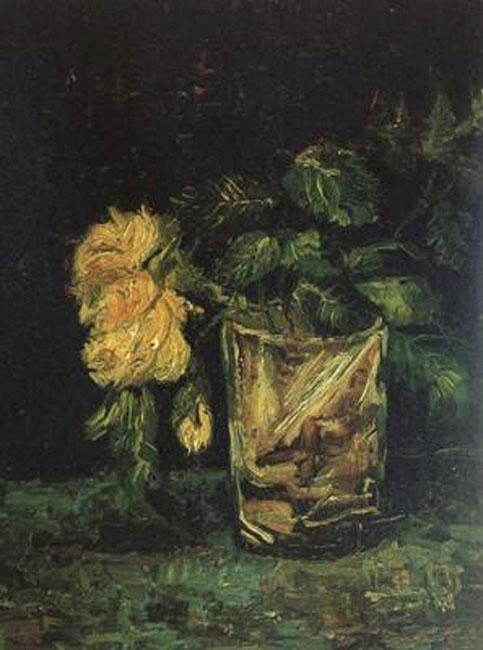steve art gallery Glass with Roses Vincent Van Gogh 35x27cm