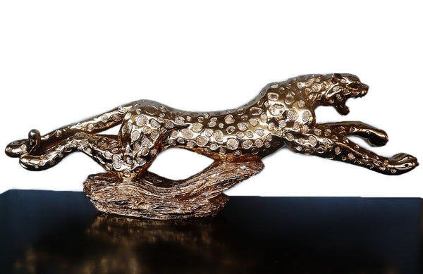 Steve Art Gallery Golden Leopard Sculpture 134x30x16 Cm