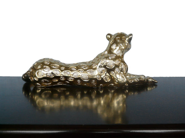 Steve Art Gallery Golden Leopard Sculpture 53x20x15 Cm