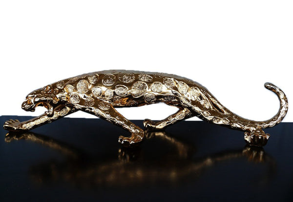 steve art gallery Golden leopard sculpture 94x20x15 cm