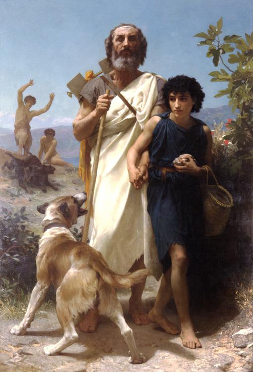 steve art gallery Homer and His Guide Adolphe William Bouguereau 60x40cm