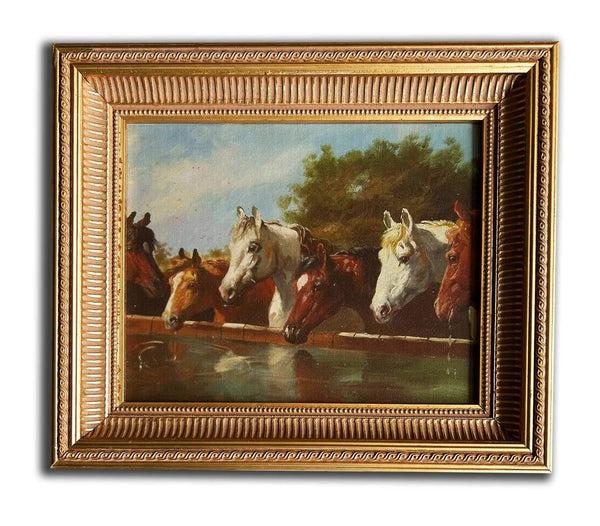 Steve Art Gallery Horses Painting With Fantastic Frame Inner Size 20x25 Cm