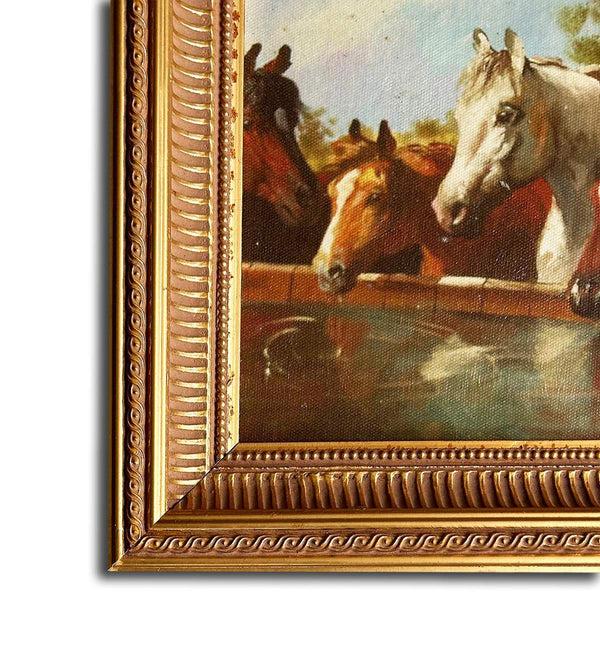 Steve Art Gallery Horses Painting With Fantastic Frame Inner Size 20x25 Cm