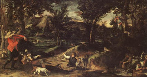 steve art gallery Hunting Annibale Carracci 80x40cm