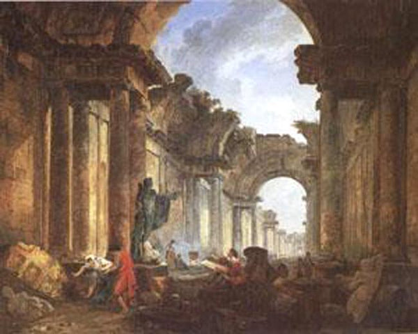 steve art gallery Imaginary View of the Grande Galerie in Ruins ROBERT Hubert 50x40cm