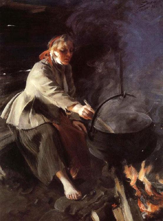 steve art gallery In the Cookhouse Anders Zorn 50x40cm