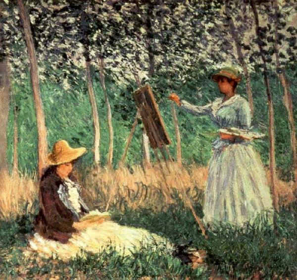 steve art gallery In the woods at Giverny Blanche Hoschede at her Easel Claude Monet