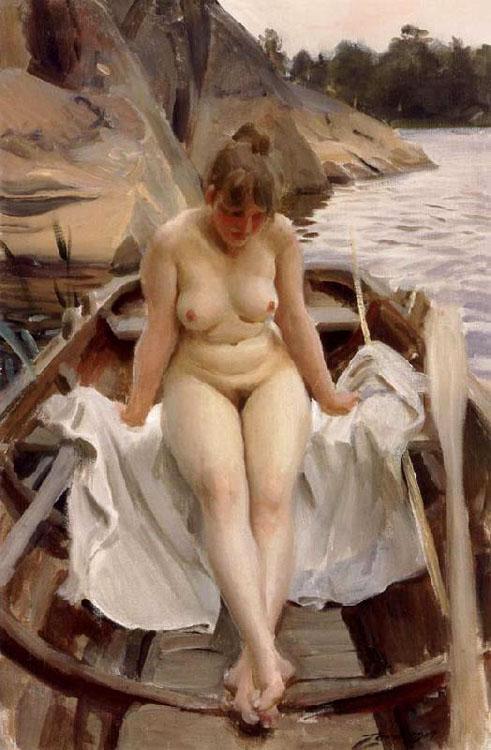 steve art gallery In Werner-s Rowing Boat Anders Zorn 60x40cm