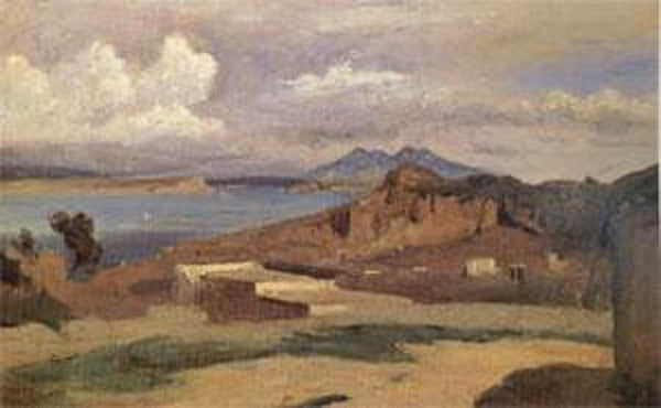 steve art gallery Ischia View from the Slopes Jean Baptiste Camille Corot 26x40cm
