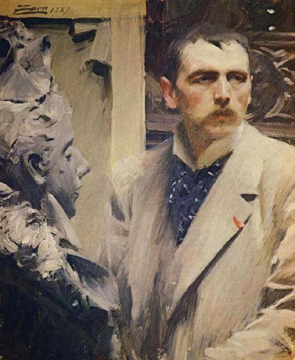 steve art gallery jag modellerar emmas byst Anders Zorn 50x40cm