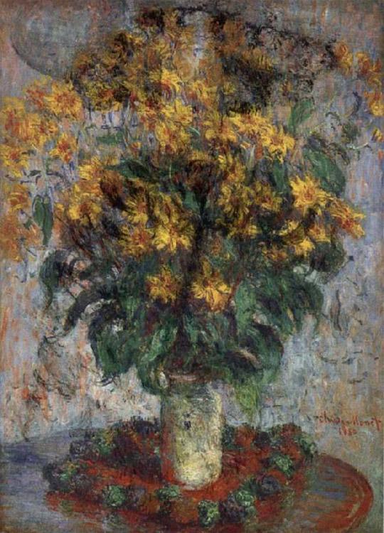 steve art gallery Jerusalem Artichoke Flowers Claude Monet 60x40cm