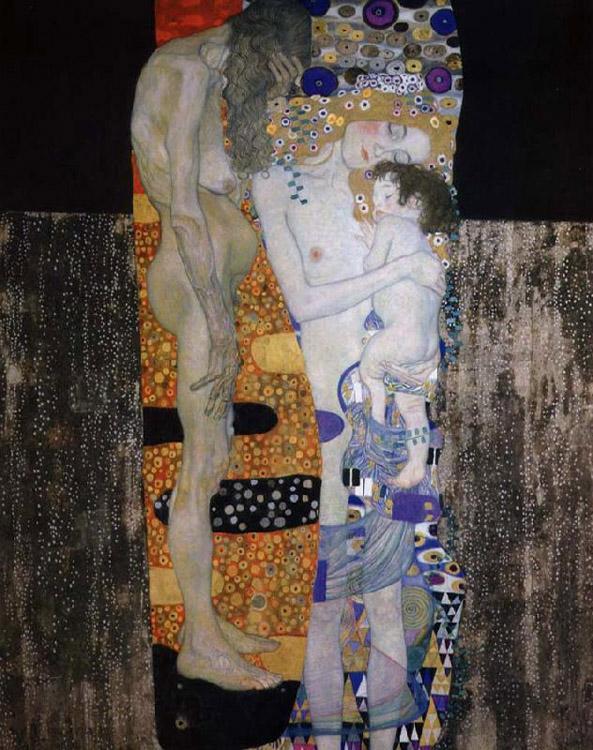 steve art gallery kvinnans tre aldrar Gustav Klimt 50x40cm