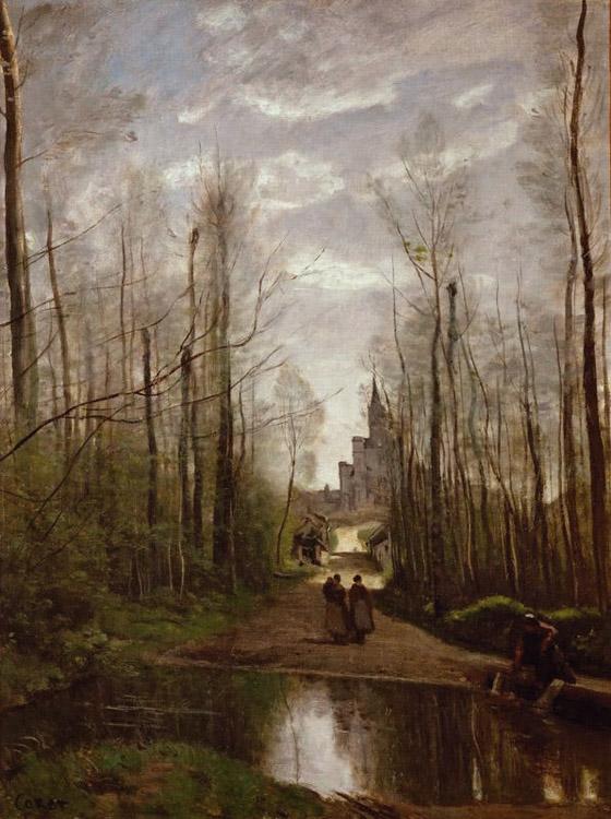 steve art gallery L'eglise de Marissel Jean Baptiste Camille Corot 50x40cm