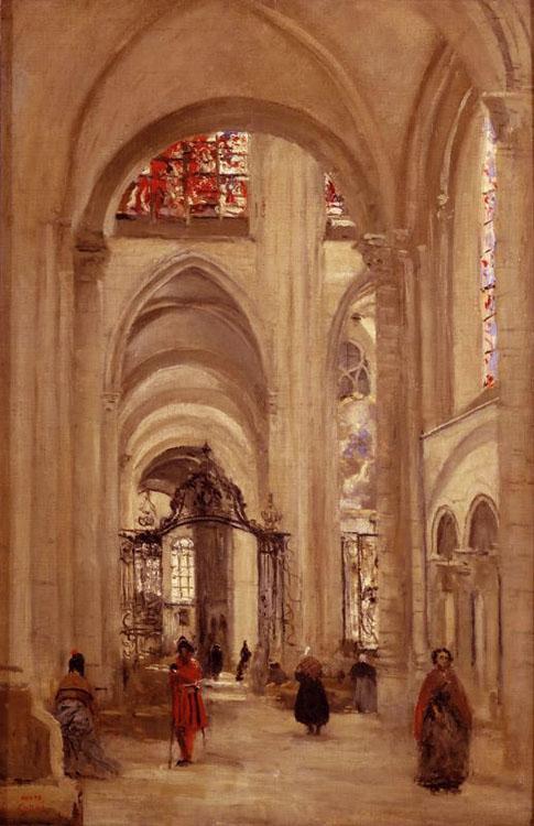 steve art gallery La cathedrale de Sens Jean Baptiste Camille Corot 60x40cm