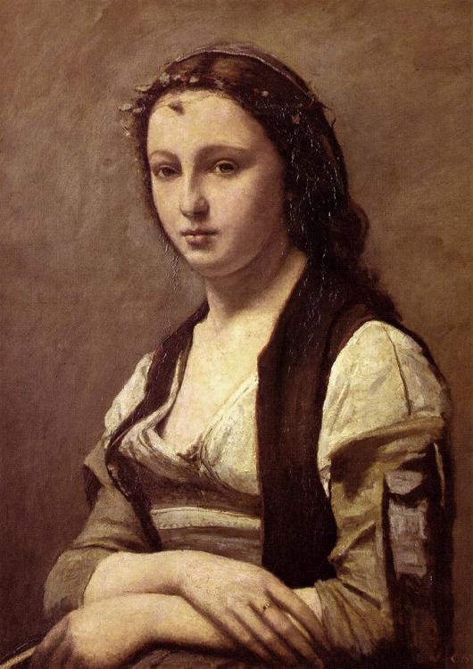 steve art gallery La femme a la perle Jean Baptiste Camille Corot 60x40cm