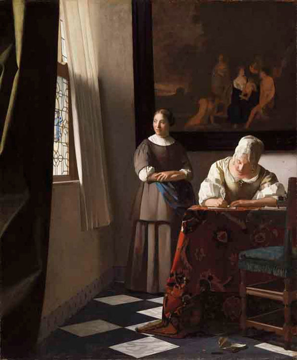 steve art gallery Lady Writing a Letter with Her Maid Johannes Vermeer 72.2x59.7cm