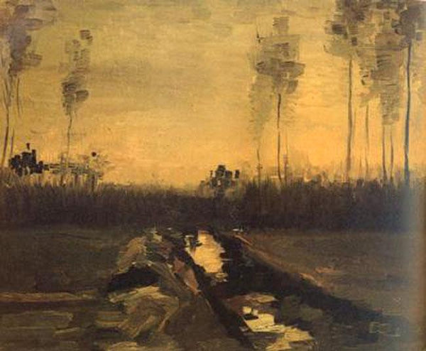 steve art gallery Landscape at Dusk Vincent Van Gogh 35x43cm