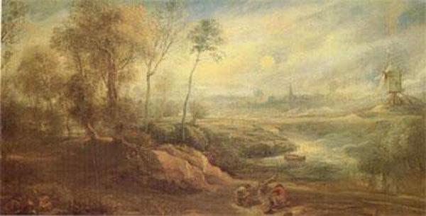 steve art gallery Landscape with a Bird-Catcher Peter Paul Rubens 80x40cm