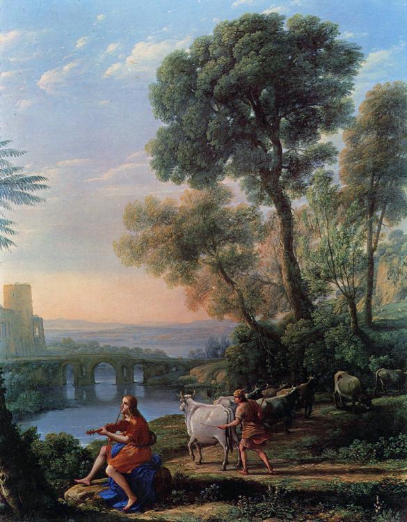 steve art gallery Landscape with Apollo and Mercury Claude Lorrain 55x45cm