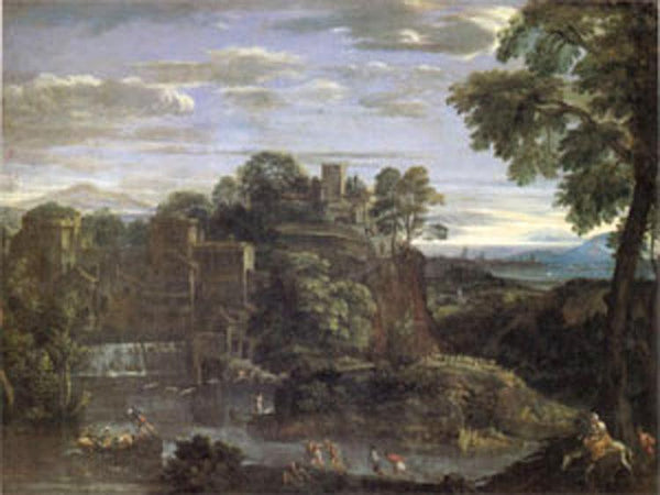 steve art gallery Landscape with the Flight into Egypt Domenichino 50x40cm