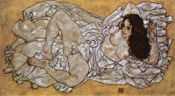 steve art gallery Liegende Frau Egon Schiele 80x40cm