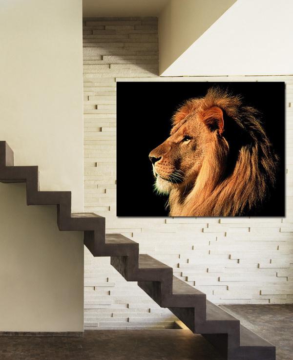 steve art gallery Lion stretched and can be hanged on wall directly 20x24 ins