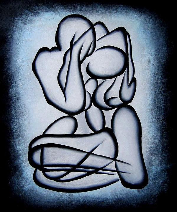 steve art gallery Man and woman abstract painting on canvas