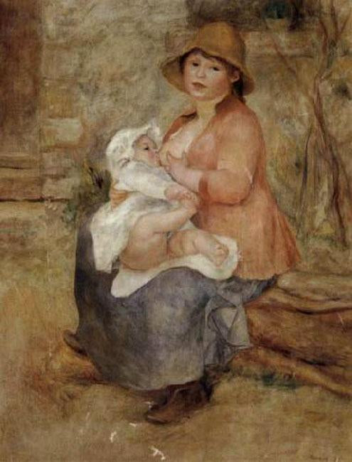 steve art gallery Maternity-Baby at the Breast(Aline and her son Pierre) Pierre Renoir