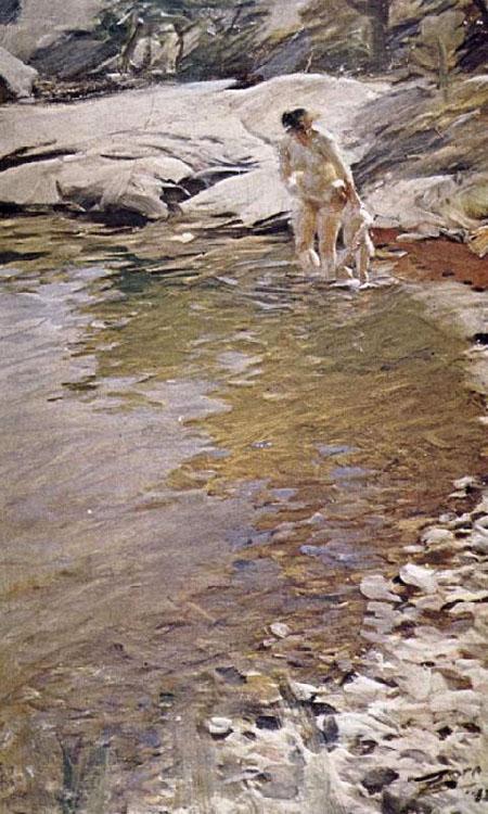 steve art gallery med sin mamma Anders Zorn 36x60cm
