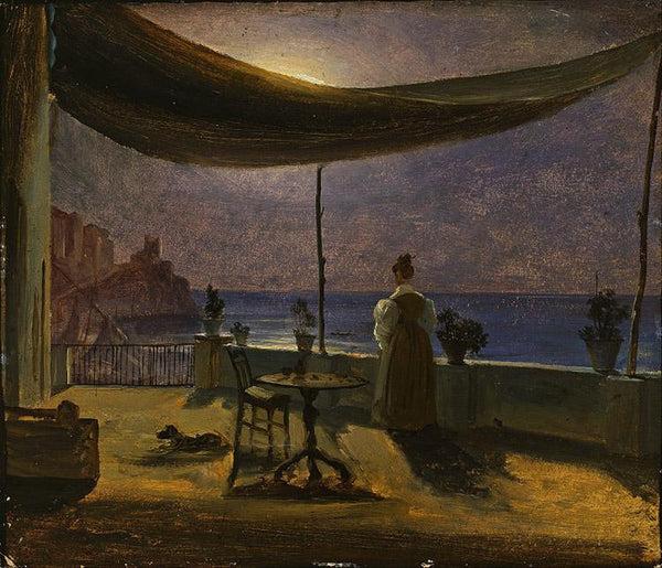 steve art gallery Moonlight in Amalfi Thomas Fearnley 25.5x29.5cm