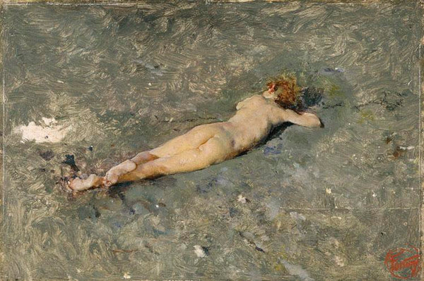 steve art gallery Nude on the Beach at Portici Mariano Fortuny 60x40cm