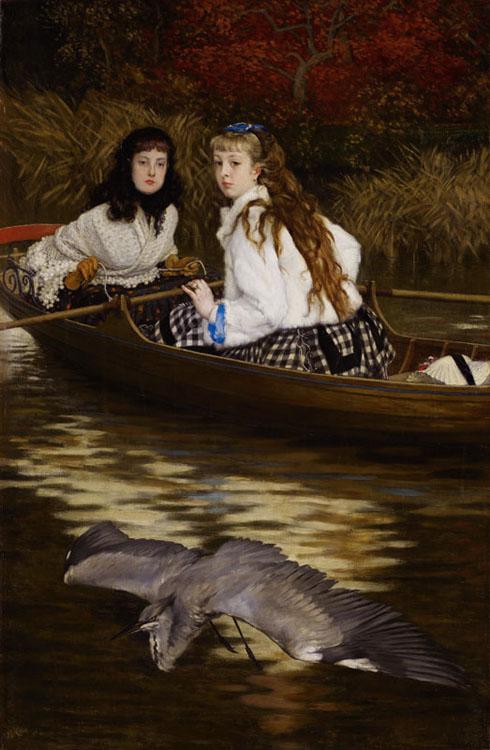 steve art gallery On the Thames a Heron James Tissot 60x40cm