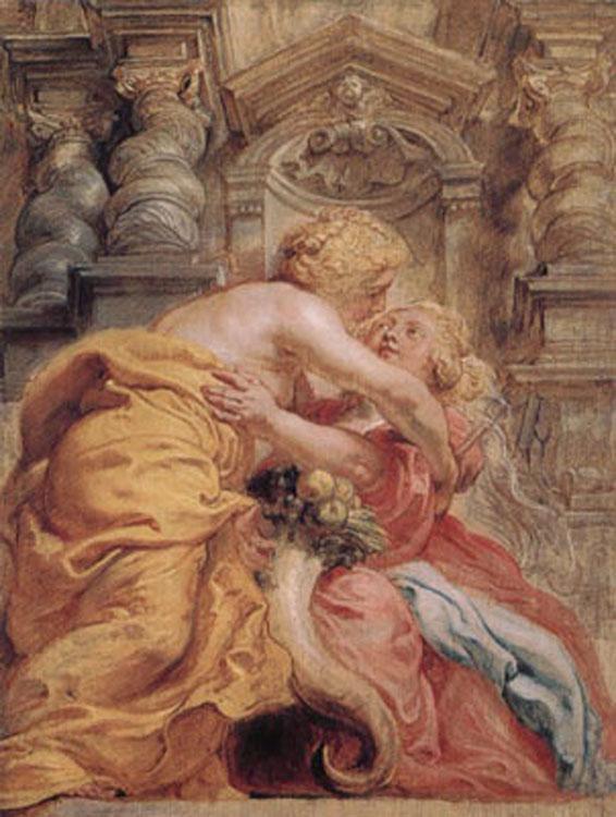 steve art gallery Peace and Plenty Embracing Peter Paul Rubens 50x40cm