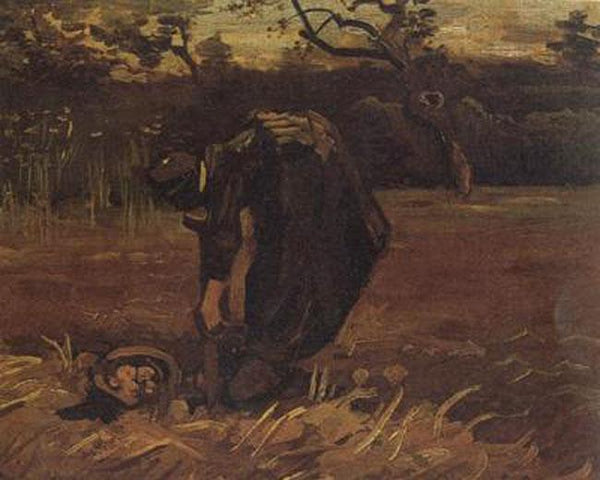 steve art gallery Peasant Woman Digging Up Potatoes Vincent Van Gogh 31.5x38cm