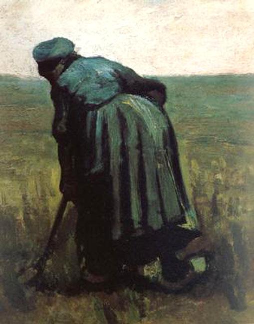 steve art gallery Peasant Woman Digging Vincent Van Gogh 41.5x32cm