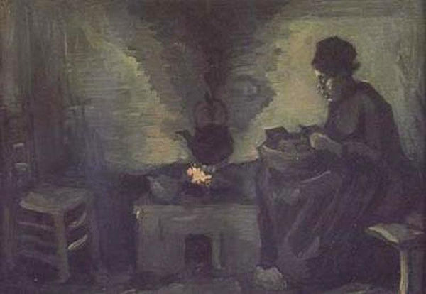 steve art gallery Peasant Woman near the Hearth Vincent Van Gogh 22x40cm