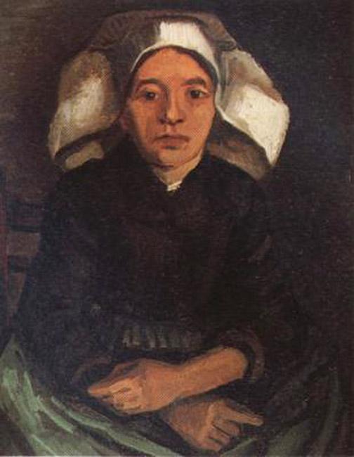 steve art gallery Peasant Woman Seated With White Cap Vincent Van Gogh 41x31.5cm