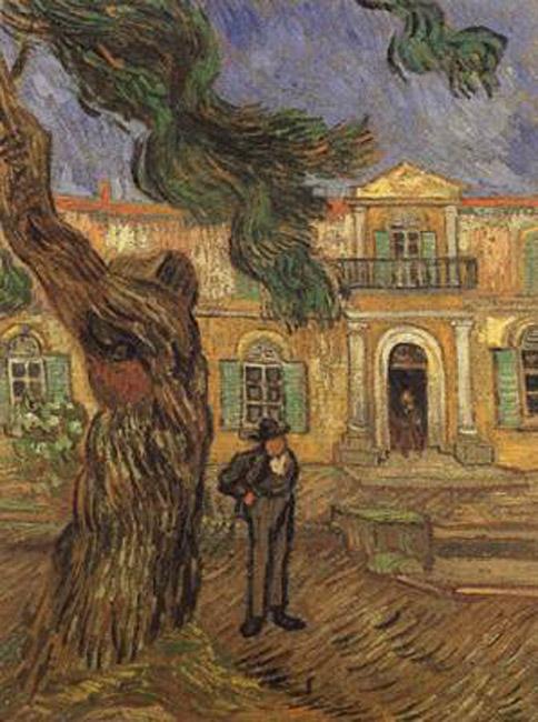 steve art gallery Pine Trees with Figure in the Garden of Saint-Paul Vincent Van Gogh